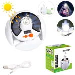 lampe lanterne led solaire pliable suspendu forme ballon 45 led 40w