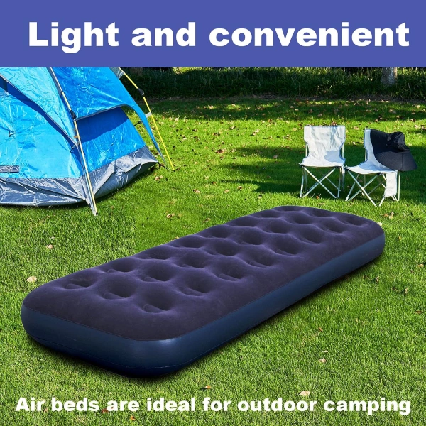matelas gonflable 1 place résistant lit d'appoint pour camping et voyage
