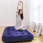matelas gonflable 1 place résistant lit d'appoint pour camping et voyage