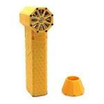 mini souffleur ventilateur d'air turbo sans fil motif dragon jaune avec torche