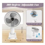 mini ventilateur portable rechargeable usb silencieux 4en1 avec clip multi-support