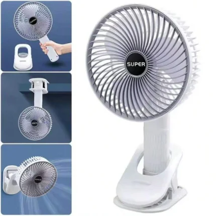 mini ventilateur portable rechargeable usb silencieux 4en1 avec clip multi-support