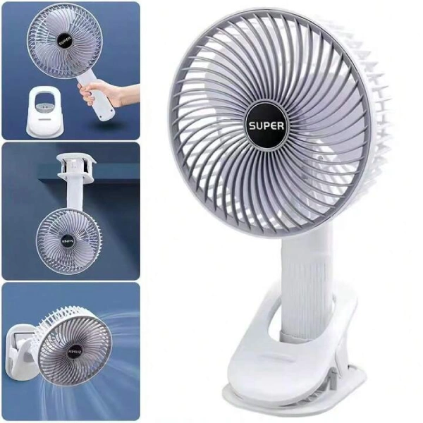 mini ventilateur portable rechargeable usb silencieux 4en1 avec clip multi-support