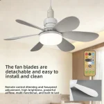 mini ventilateur de plafond à vis douille e27 éclairage led avec télécommande économique