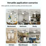 Mini Ventilateur de Plafond LED à Vis E27 avec Télécommande – Image 5