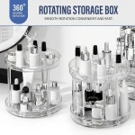plateau tournant organisateur multi-usages maquillage épices rotatif 360° transparent 2 étages, rotating storage box