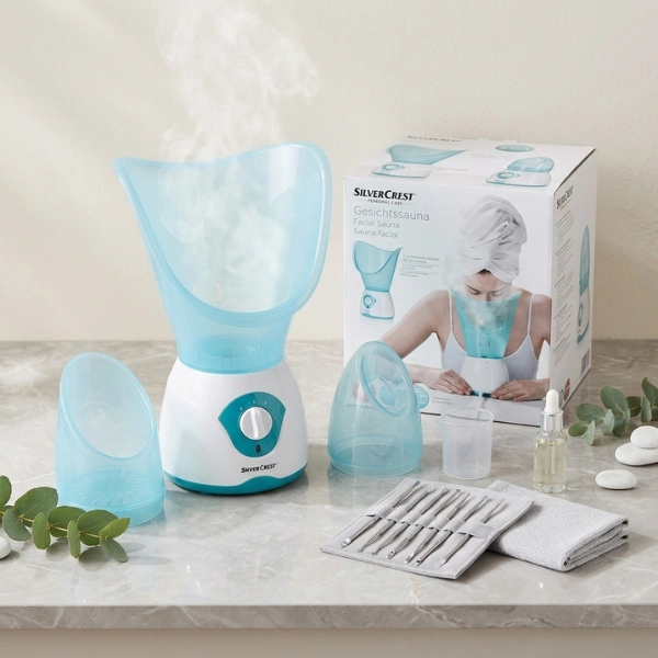 sauna facial et vaporisateur silver crest kit professionnel 6 pièces