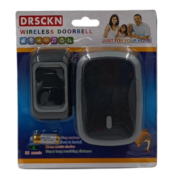 sonnette sans fil drsckn portée 100m 32 mélodies noir