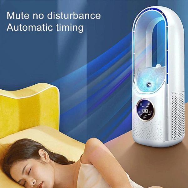 ventilateur colonne silencieux rafraichisseur d'air humidificateur avec écran led 50W