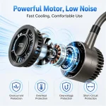 Ventilateur de Cou Portable Rechargeable Silencieux F916 avec Écran LED – Image 3