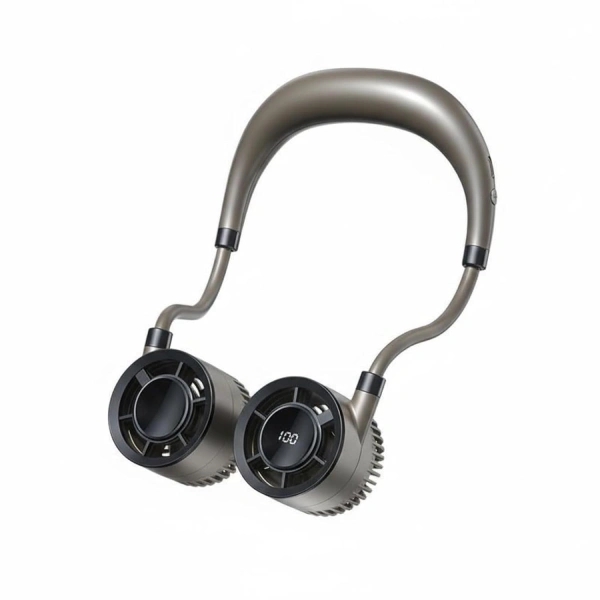 ventilateur de cou portable rechargeable usb silencieux f916 avec écran led