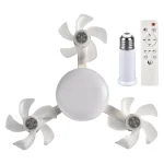 ventilateur de plafond lumineux intelligent pliable 2en1 à douille e26 e27 économique avec télécommande