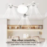 ventilateur de plafond lumineux intelligent pliable 2en1 à douille e26 e27 économique avec télécommande