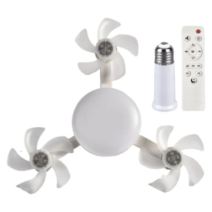 ventilateur de plafond lumineux intelligent pliable 2en1 à douille e26 e27 économique avec télécommande
