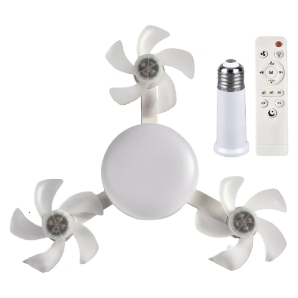 ventilateur de plafond lumineux intelligent pliable 2en1 à douille e26 e27 économique avec télécommande