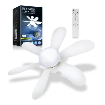 ventilateur de plafond 2en1 avec éclairage led réglable à douille bmonafy avec télécommande