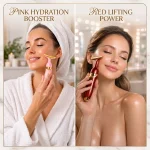 appareil de massage facial vibrant 3en1 à microcourant pour lifting visage et thermothérapie