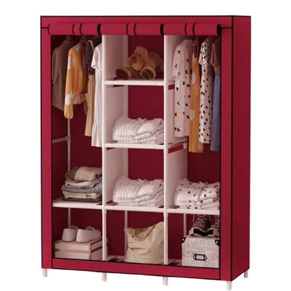 armoire portable pliable penderie garde-robe métallique en tissu hcx 88130