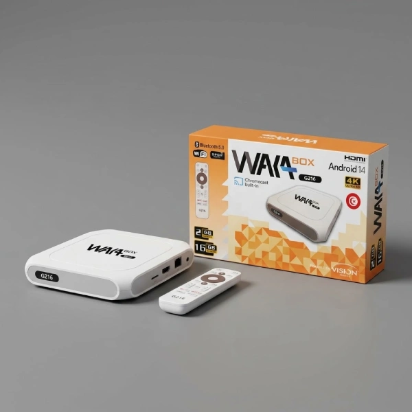 boitier android tv waka box g216 4k ultra hd android 14