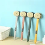 brosse de bain à long manche avec distributeur de savon liquide intégré, gommage corps et dos