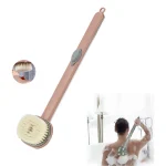 brosse de bain à long manche avec distributeur de savon liquide intégré, gommage corps et dos