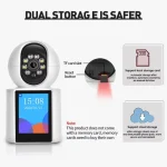 caméra de surveillance intérieure intelligente ip wifi vidéo 5mp hd avec écran ips 2.8" icsee