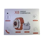 coffret cadeau high-tech 8en1 x8 smartwatch ultra, écouteurs bluetooth, chargeur rapide, chargeur sans fil magnétique
