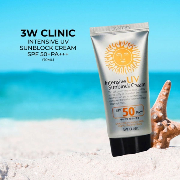 crème solaire uv 3w clinic spf50+ Intensive UV Sunblock Cream