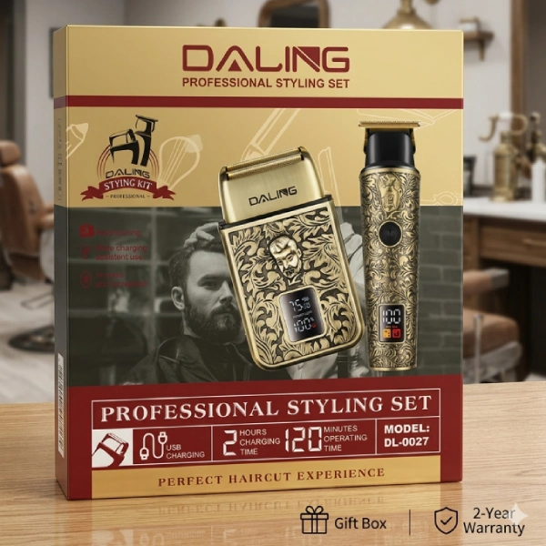 daling dl-0027 kit tondeuse à cheveux et rasoir professionnel 2en1