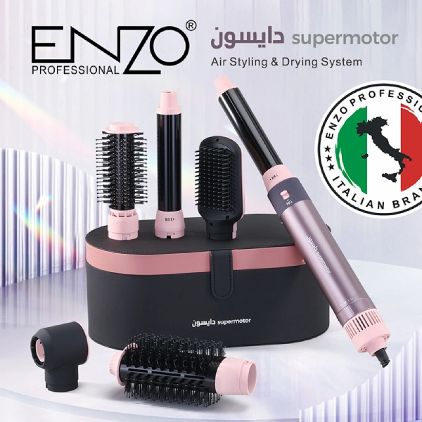 kit de coiffure professionnel 6en1 enzo en-4133 dyson sèche-cheveux super et multistyler à air chaud