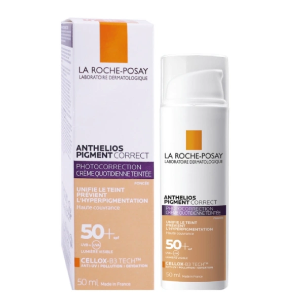 la roche-posay anthelios pigment correct spf50+ crème solaire teintée 50ml