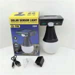 lampe solaire led cl-t99 200w 3 modes d'éclairage et détecteur de mouvement