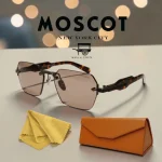lunettes de soleil moscot octogonal sans contour rimless marron tortoise écaille