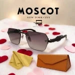 lunettes de soleil moscot octogonal sans contour rimless violet dégradé
