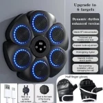 machine de boxe musicale murale interactive intelligente bluetooth à 6 cibles avec gants
