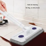 mini balai de nettoyage plat en microfibre 3en1 à tête rotative 360°