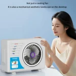 mini ventilateur de bureau usb avec lumière led design unité extérieure de climatiseur