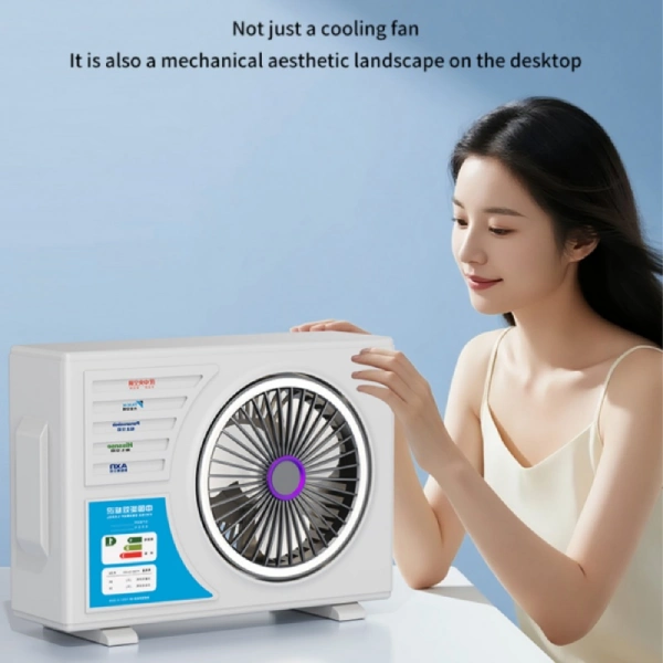 mini ventilateur de bureau usb avec lumière led design unité extérieure de climatiseur