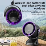 mini ventilateur de table mural silencieux 2en1 rechargeable usb avec écran led
