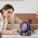 Mini Ventilateur de Table & Mural Silencieux Rechargeable USB avec Écran LED – Image 4