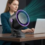 mini ventilateur de table mural à clip pince silencieux 2en1 rechargeable usb avec écran led