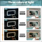 miroir de maquillage led rechargeable pour pare-soleil voiture