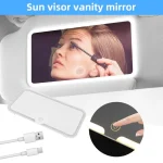 miroir de maquillage led rechargeable pour pare-soleil voiture