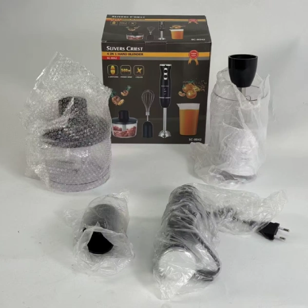 mixeur plongeant électrique multifonction 4en1 silver crest sc-8042 500w noir