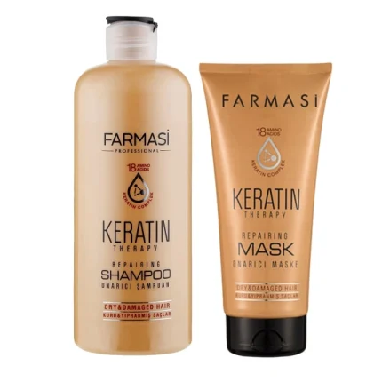 pack shampooing & masque capillaire farmasi keratin therapy