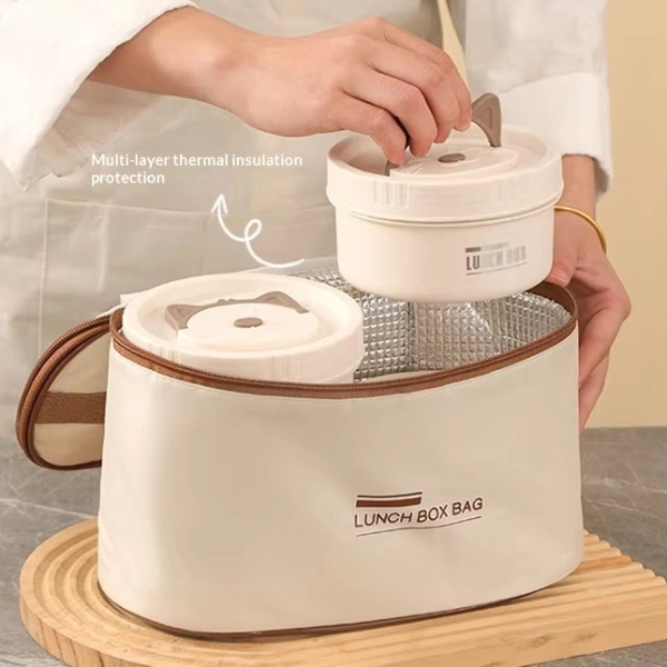 pack bento de 4 boites à lunch en acier inoxydable 4 couches avec sac isotherme