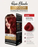 renée blanche socolor coloration permanente cheveux 6.66 blond foncé rouge intense