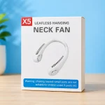 ventilateur de cou portable rechargeable usb x5 leafless hanging neck fan