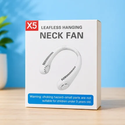 ventilateur de cou portable rechargeable usb x5 leafless hanging neck fan