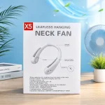 ventilateur de cou portable rechargeable usb x5 leafless hanging neck fan